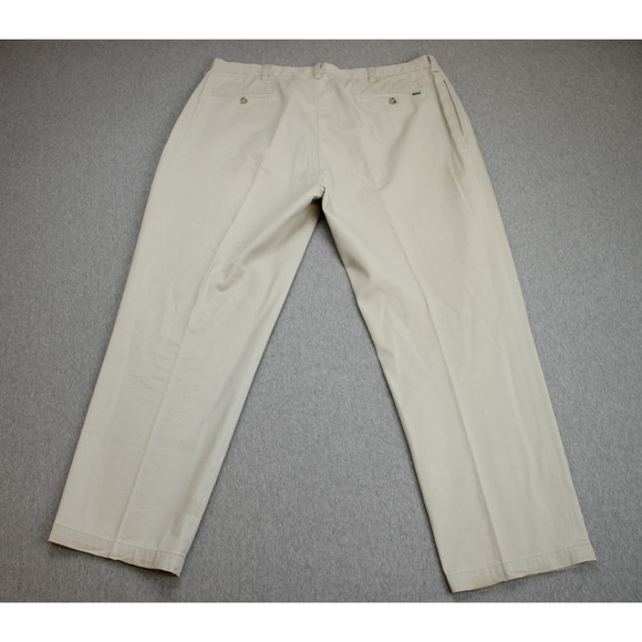 Polo Ralph Lauren Pants Mens Size 38 x 30 Khaki 100% Cotton Classic Fit Pleated - Picture 2 of 8